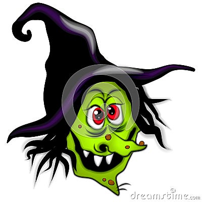 Bruxa Assustador Dos Desenhos Animados De Halloween