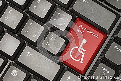 teclado com icone de deficiência