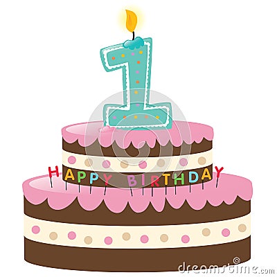Imagens de Stock Royalty Free: Primeiro bolo de aniversário feliz. Imagem: 9945709
