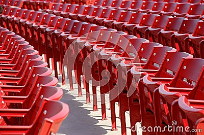  Chairs on Home   Stock Images  Row Of Red Chairs Rounded