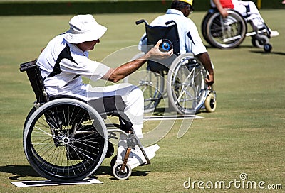 Lawn Chair on Home   Stock Image  Wheel Chair Lawn Bowls For Disabled Persons  Men